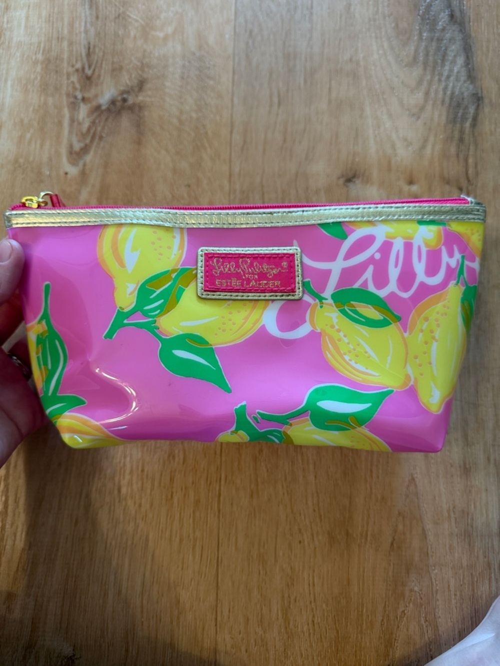 Lilly Pulitzer Estée Lauder Hot Pink Lemon Yellow Cosmetic Case/Pouch